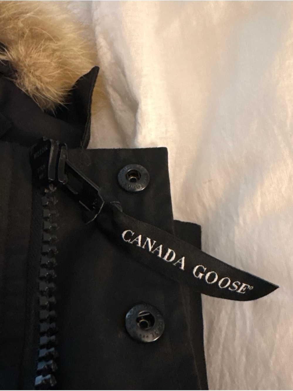 Canada Goose Black Quilted Down Parka with Fur-Trim Hood - Picture 8 of 8
